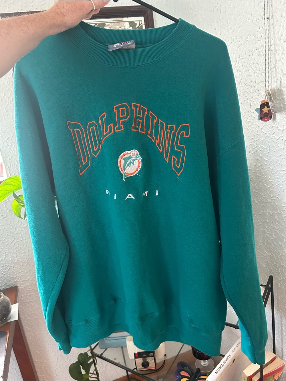 Lee Teal Green Miami Dolphins Crewneck Sweatshirt